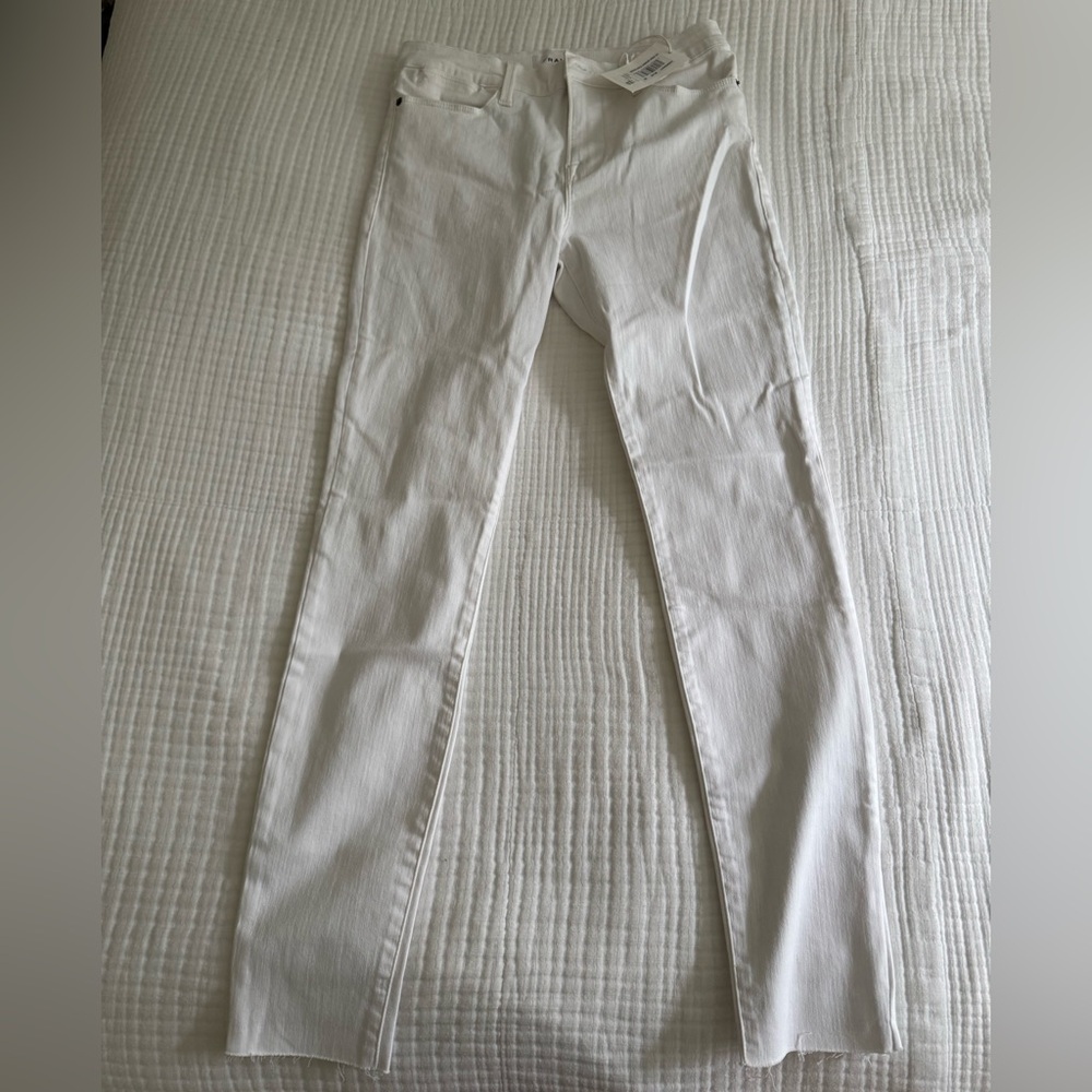 Frame Le High Skinny Raw Edge White Size 28 Jeans